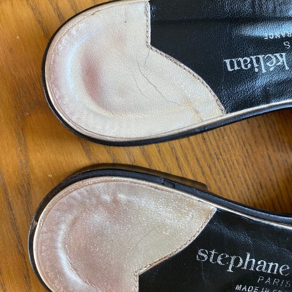 Vintage Stephane Kelian Gold Weave Sandals Sz 8 - Picture 4 of 9